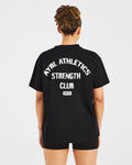 Athletics Strength Club Oversized T Shirt - Noir