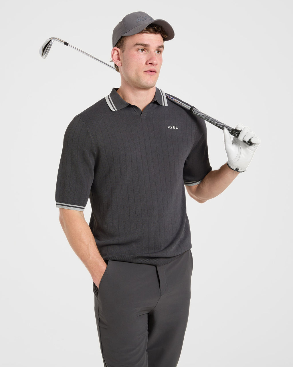 Classic Knitted Polo - Charcoal