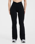 Sculpt Wrap Flared Leggings - Noir