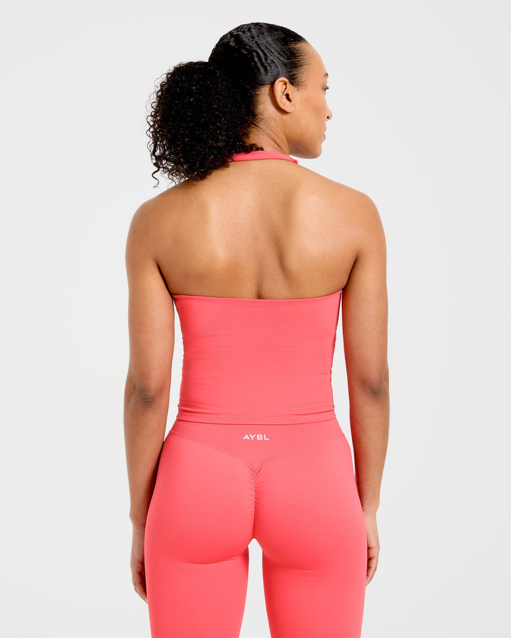 Enhance Seamless Halterneck Top - Summer Coral