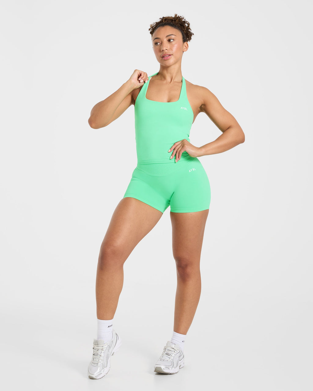Enhance Seamless Halterneck Top - Mint Vert