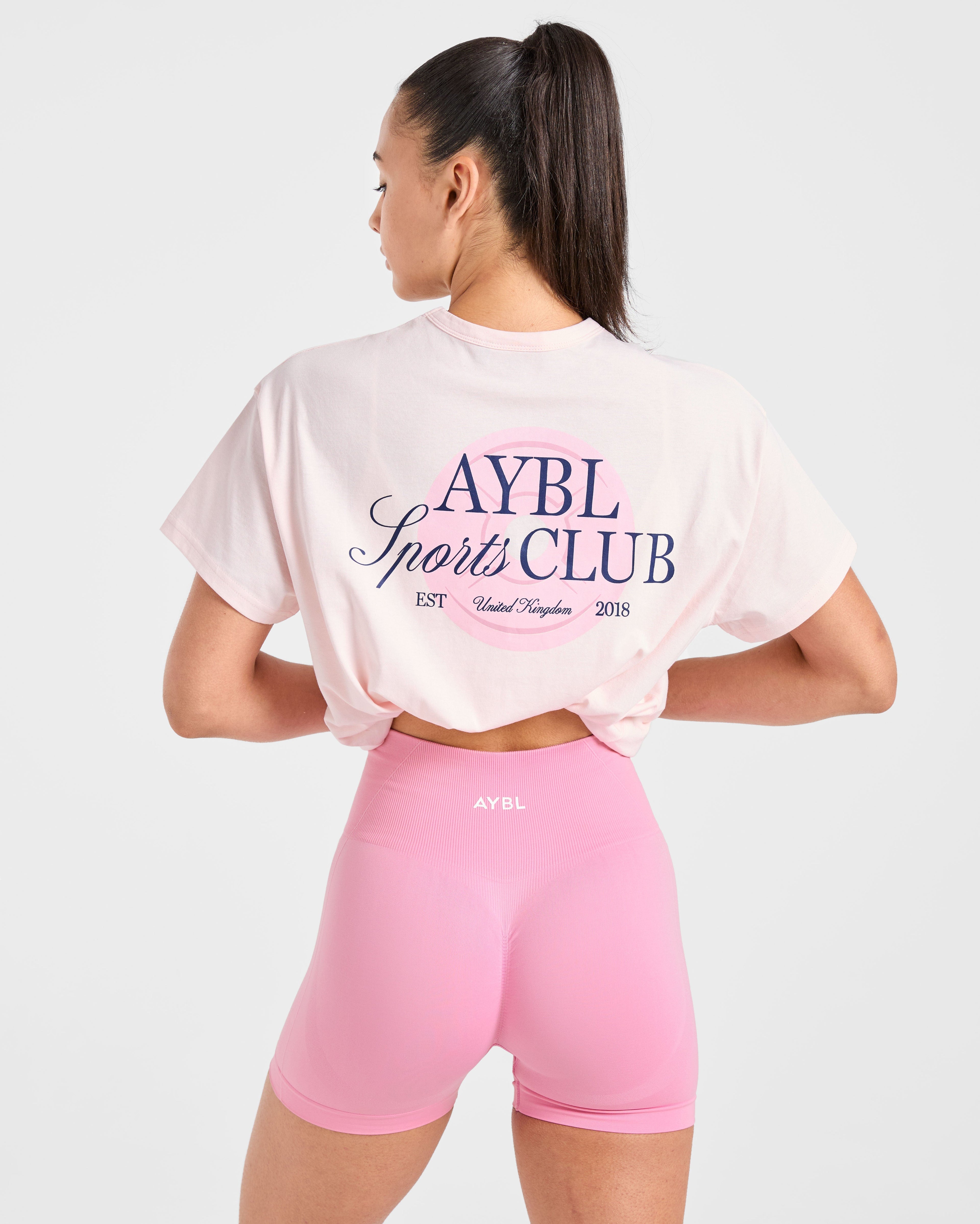 AYBL Sports Club Script Oversized T Shirt - Rose