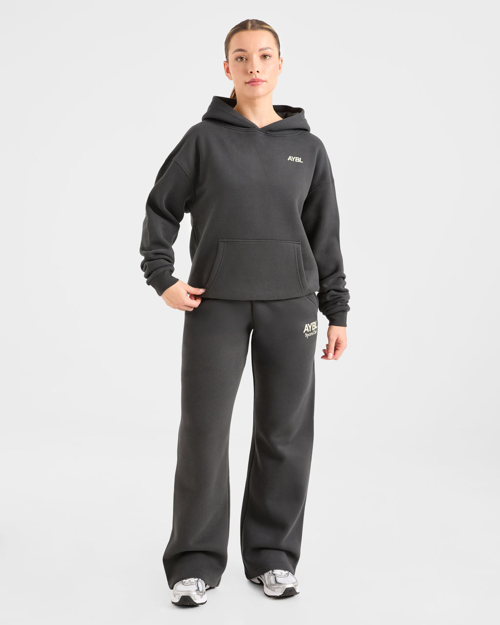 AYBL Sports Club Oversized Hoodie - Charcoal/Jaune