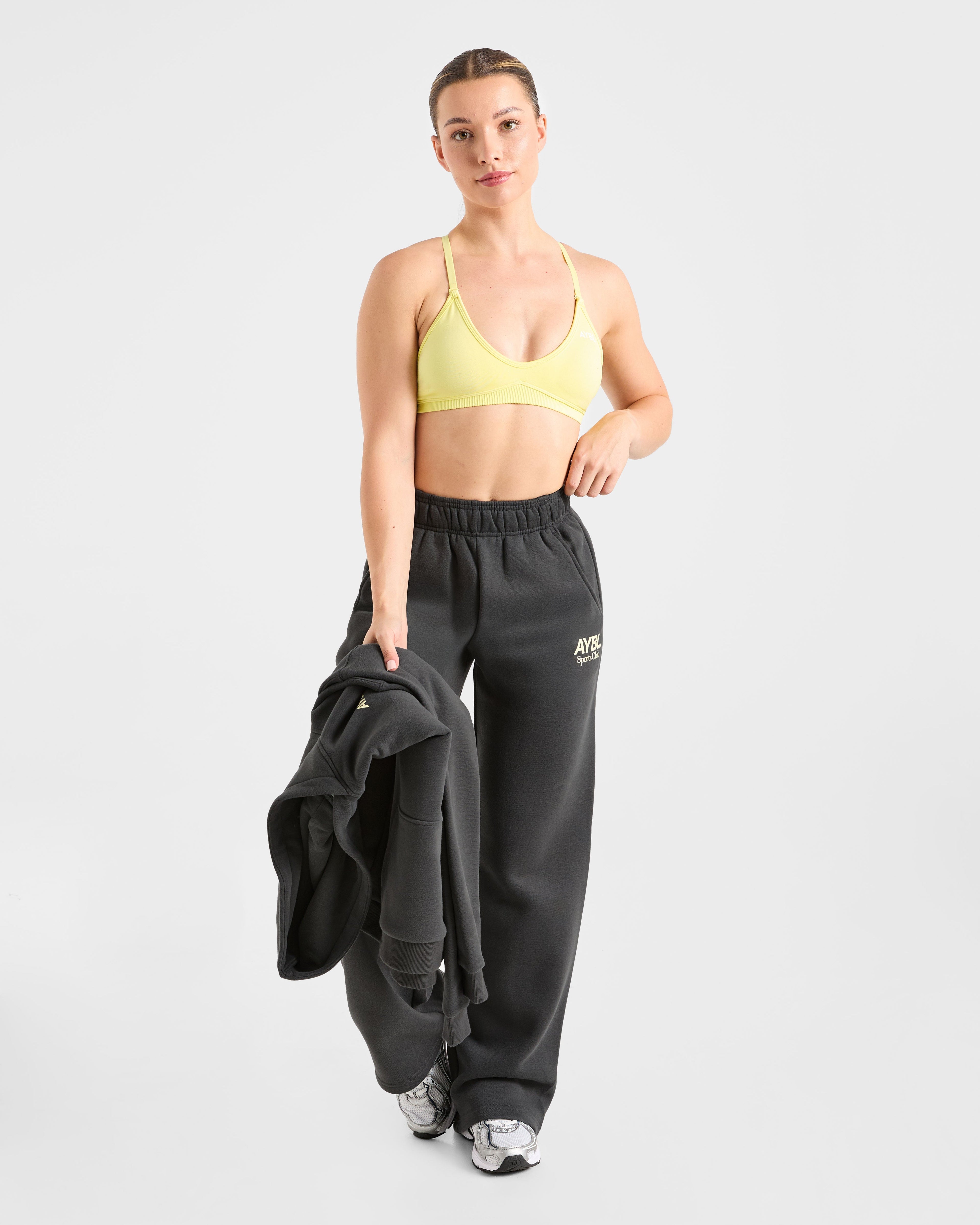 AYBL Sports Club Oversized Straight Leg Joggers - Charcoal/Jaune