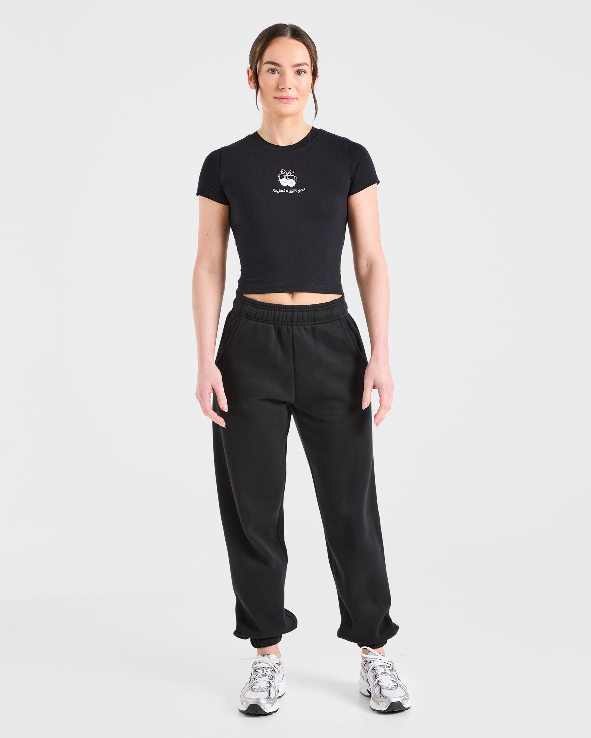 Just a Gym Girl Baby Tee - Black