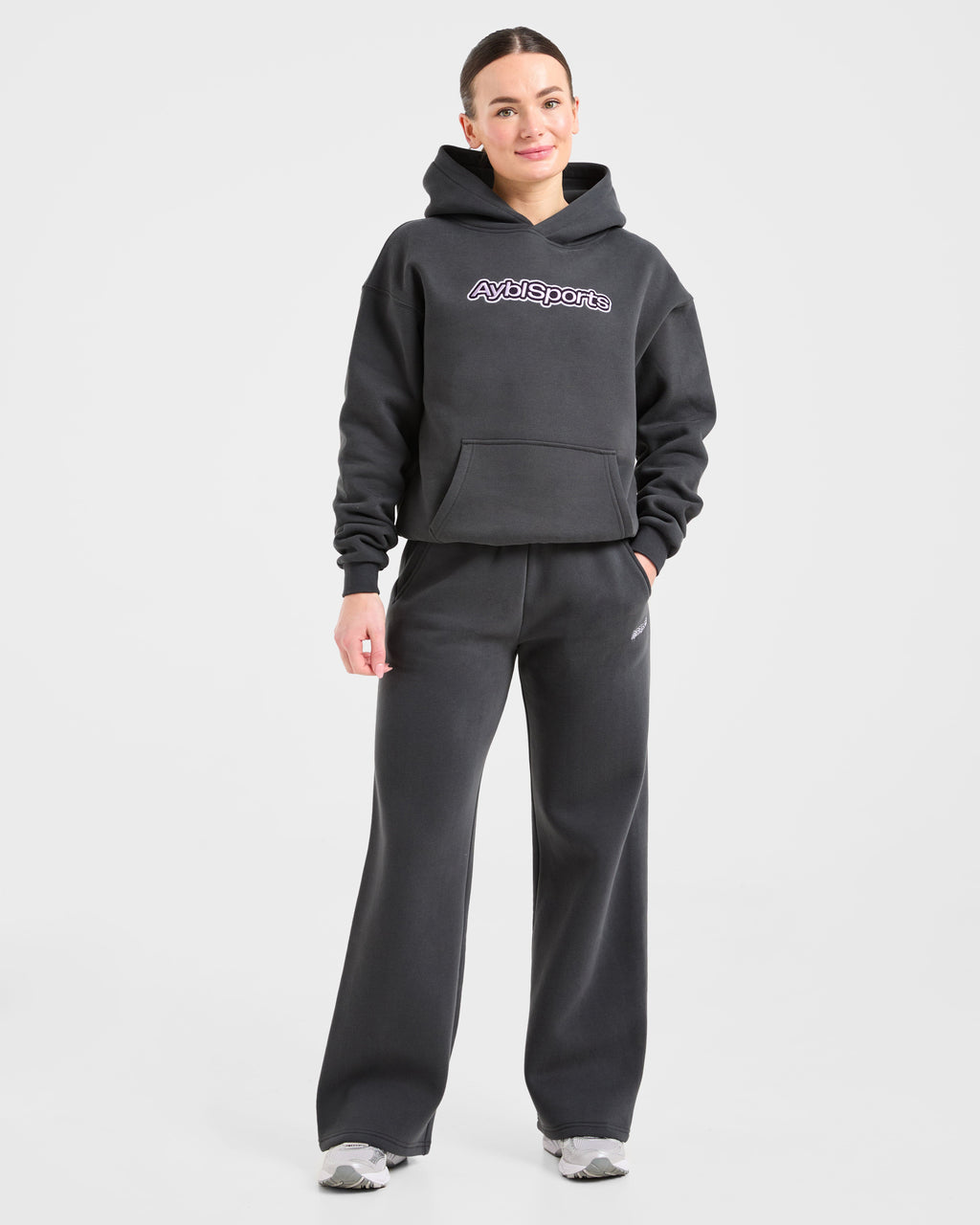 AYBL Sports Outline Oversized Hoodie - Charcoal