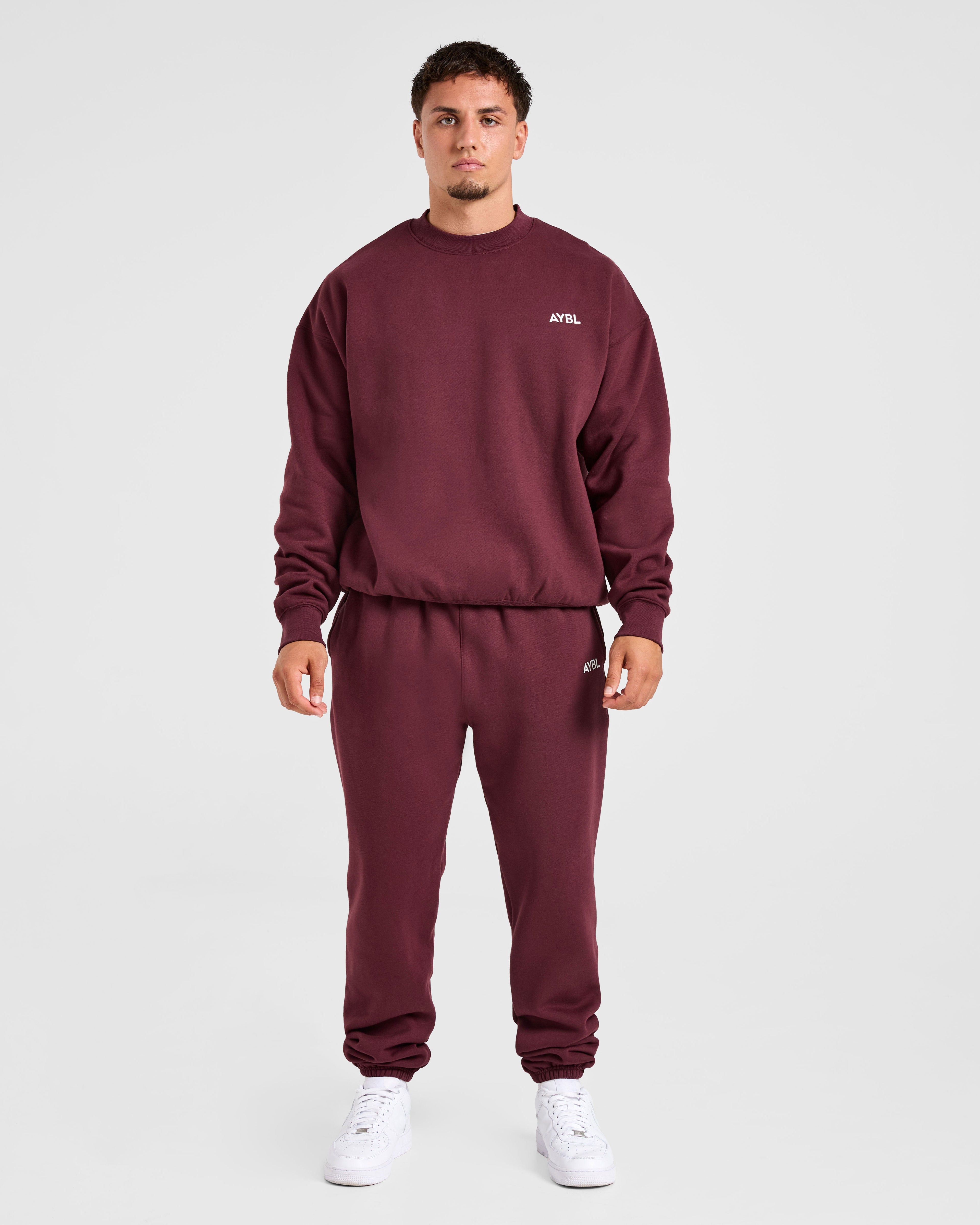 Essential Oversized Sweater - Burgundy Rouge