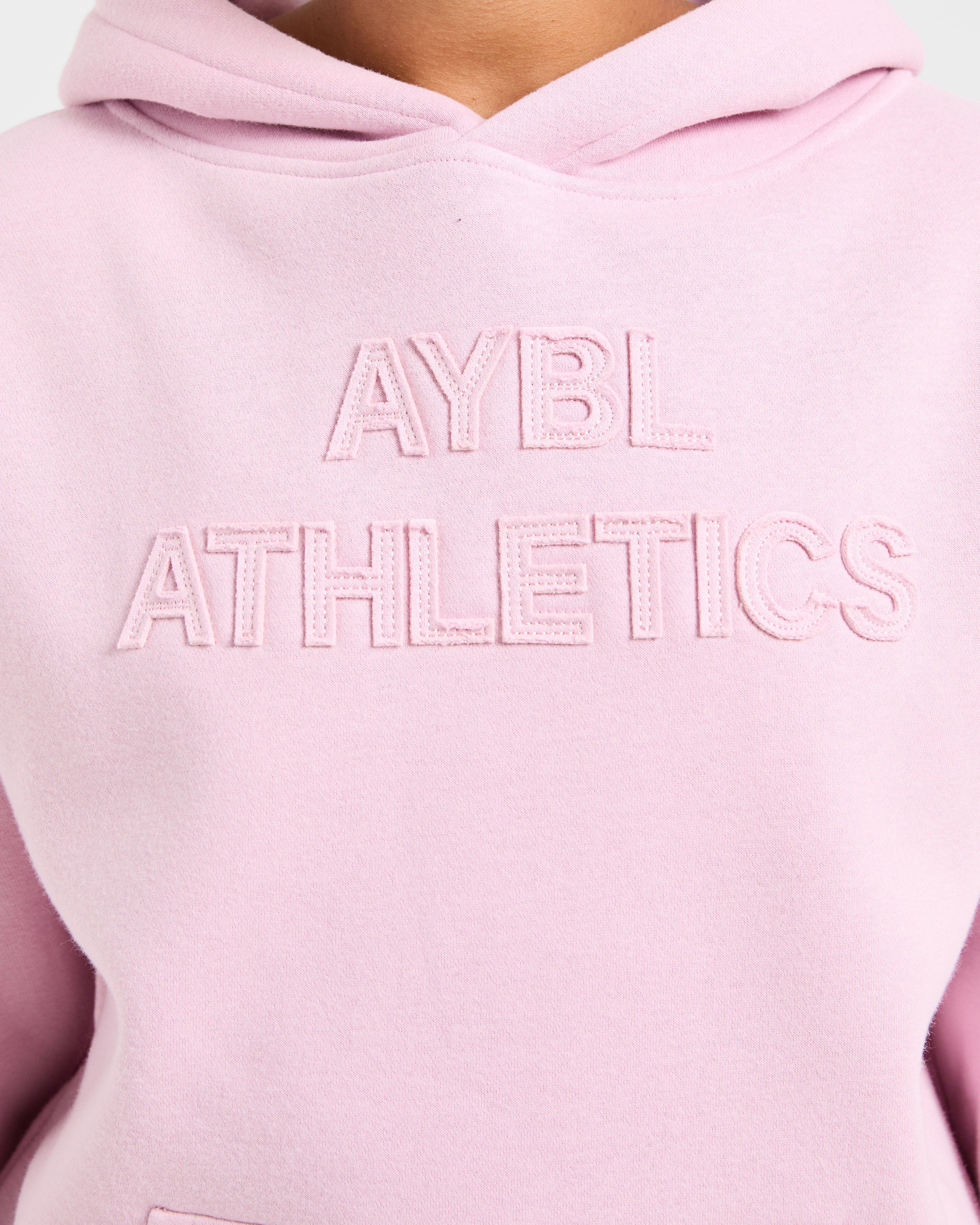 Athletics Applique Oversized Hoodie - Sugar Rose