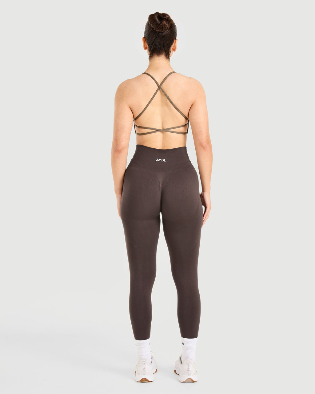 Essential Crossback Sports Bra - Mocha Brun
