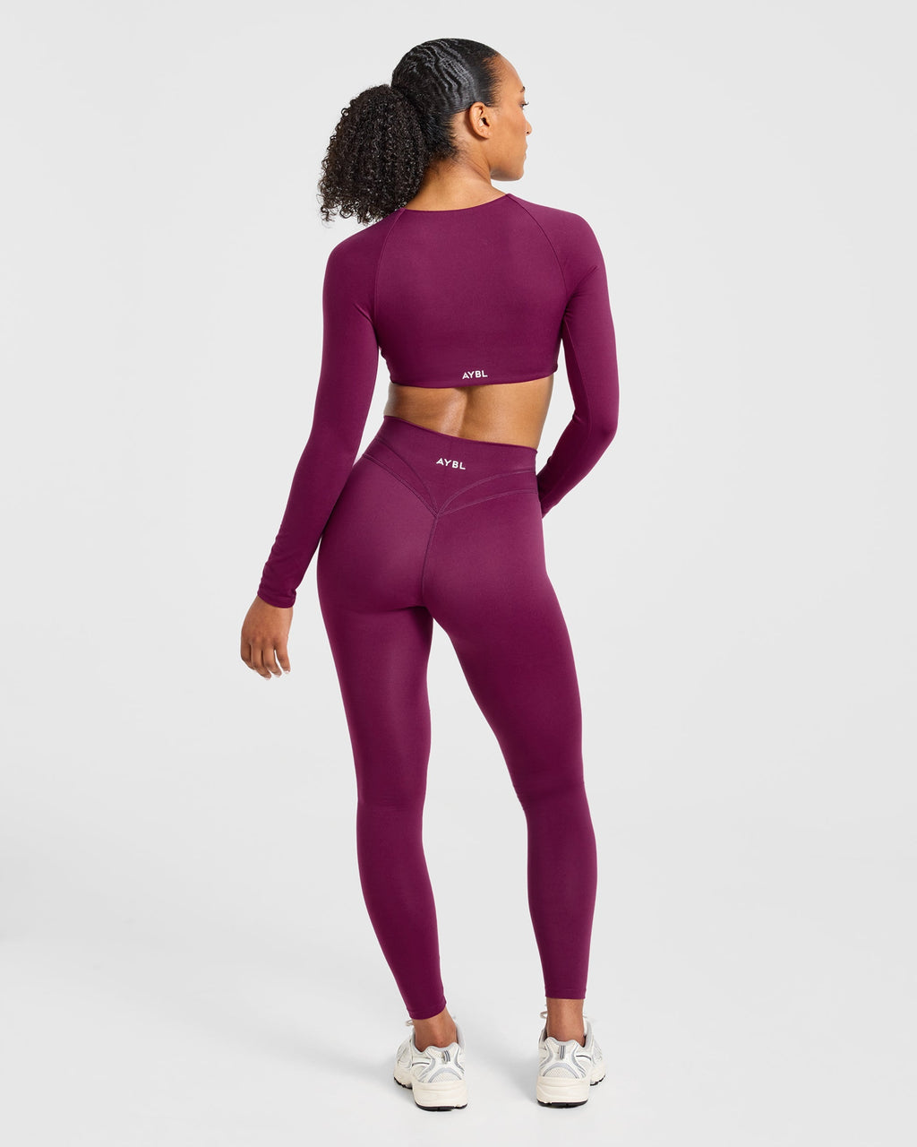 Engage Long Sleeve Crop Top - Rich Plum