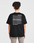 Focused Wavy Oversized T Shirt - Noir