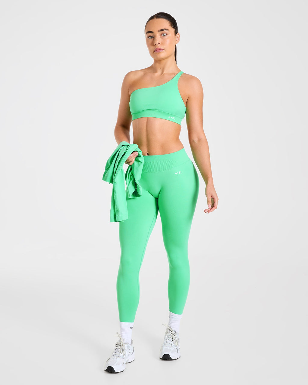 Enhance Seamless One Shoulder Sports Bra - Mint Vert