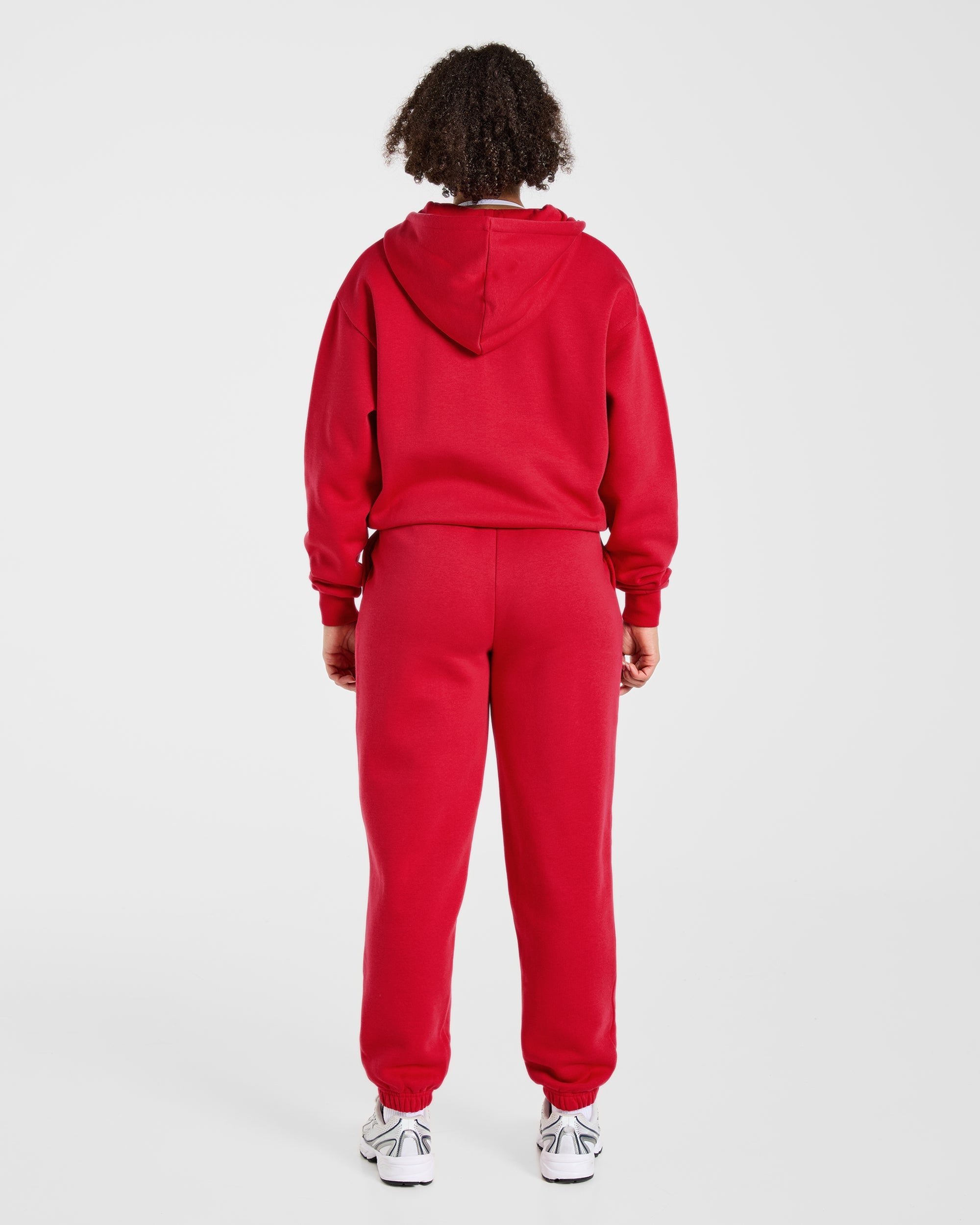Lifestyle Oversized Zip Up Hoodie - Rouge