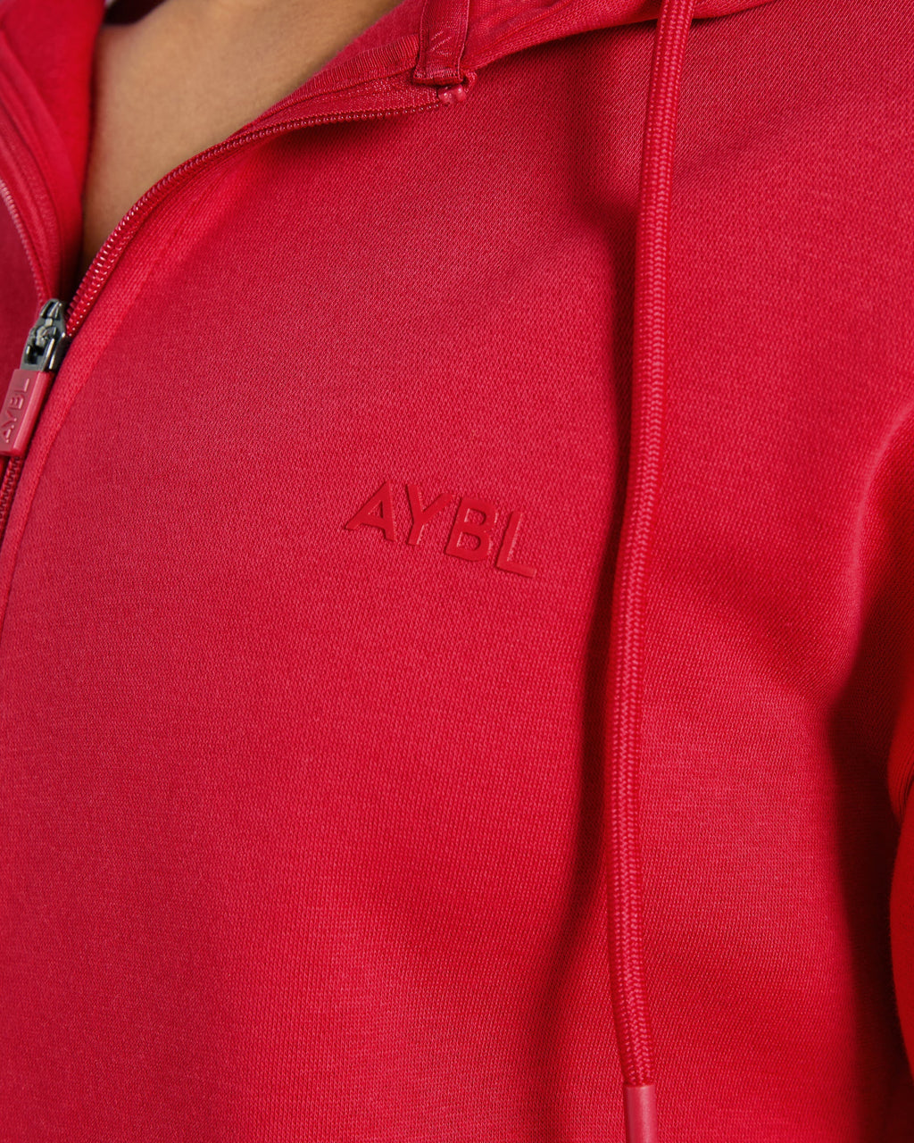 Lifestyle Oversized Zip Up Hoodie - Rouge