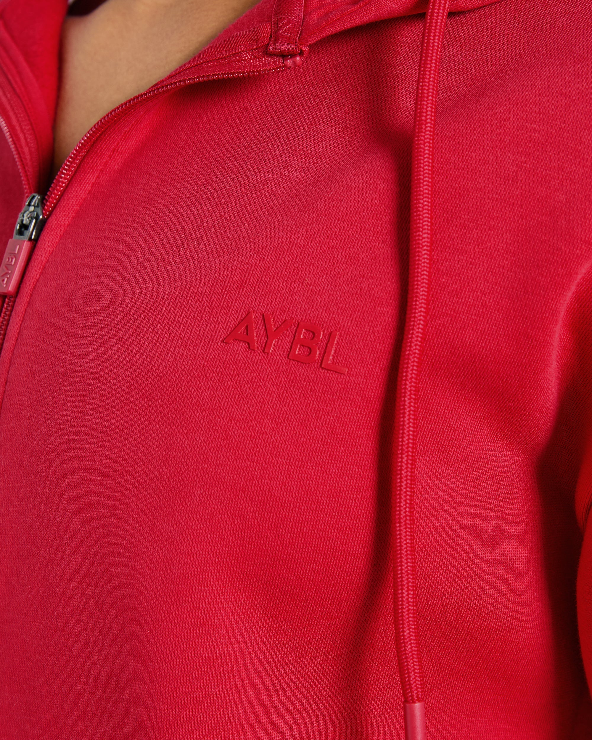 Lifestyle Oversized Zip Up Hoodie - Rouge