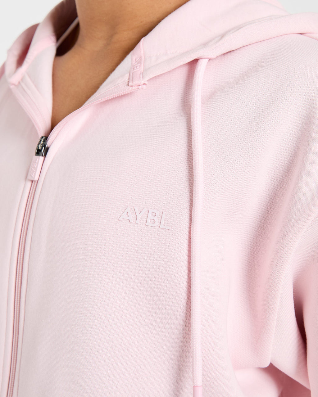Lifestyle Oversized Zip Up Hoodie - Pastel Rose
