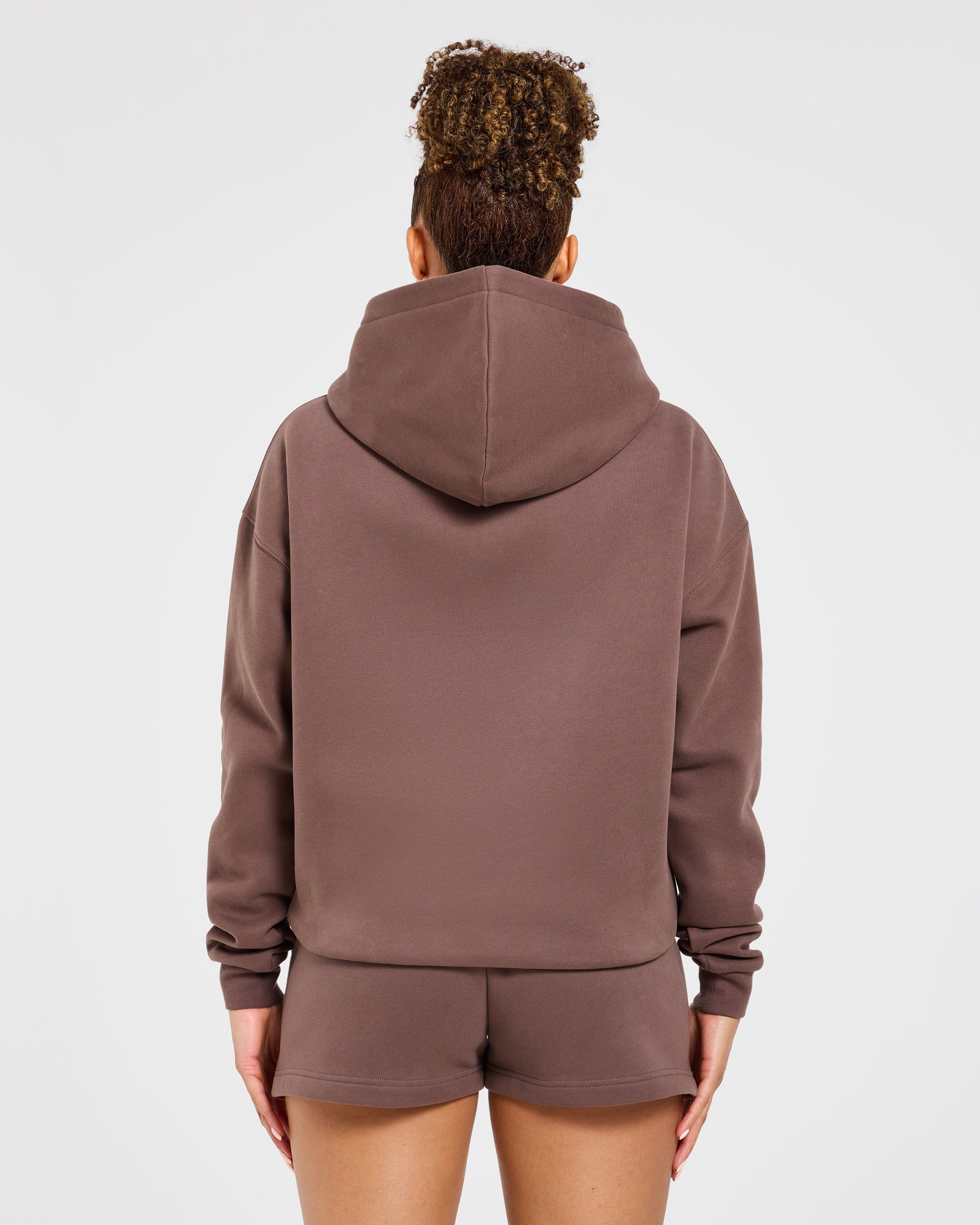 Varsity Applique Oversized Hoodie - Marron