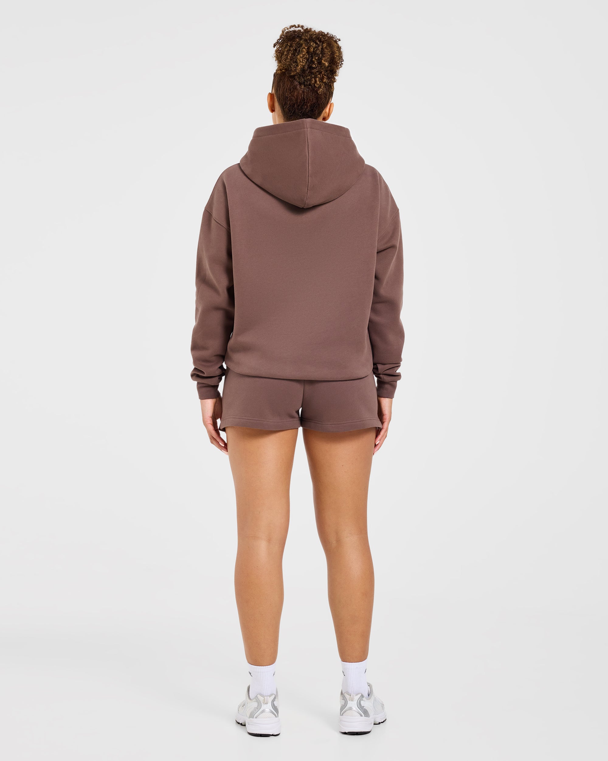 Varsity Applique Oversized Hoodie - Marron