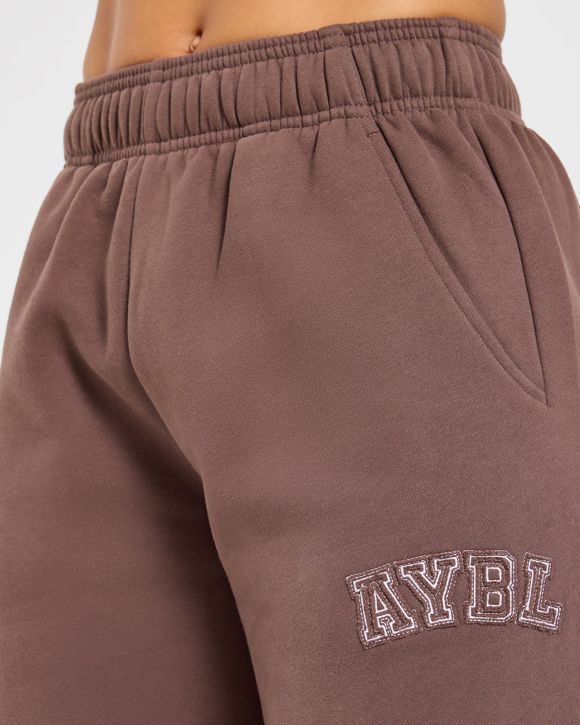 Varsity Applique Oversized Straight Leg Joggers - Marron