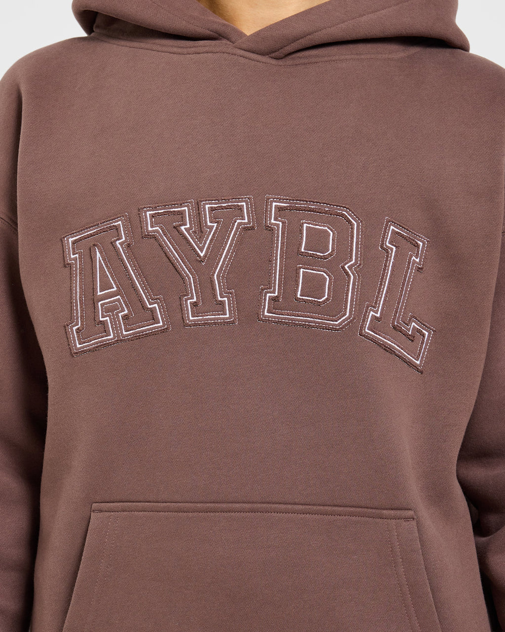 Varsity Applique Oversized Hoodie - Marron