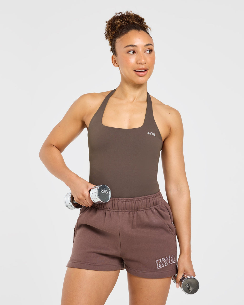 Varsity Applique Oversized Shorts - Marron
