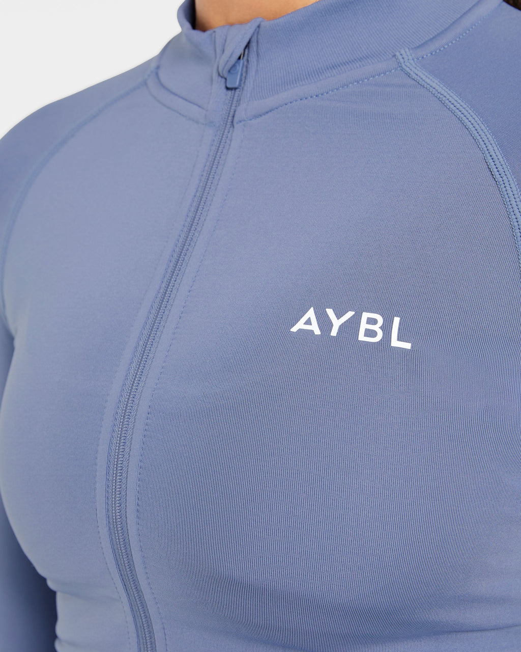 Empower Seamless Full Zip Jacket - Slate Bleu