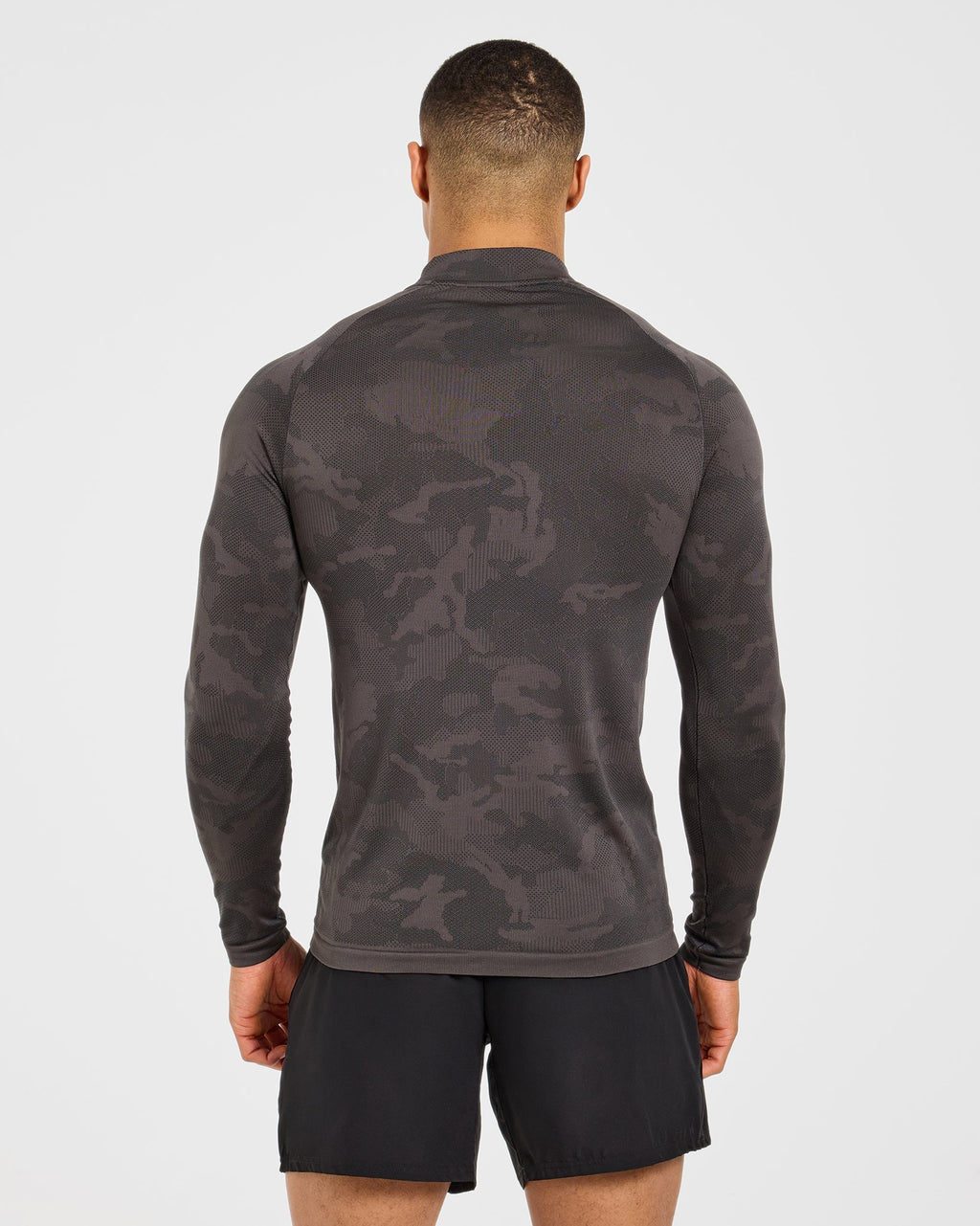 Camo Seamless 1/4 Zip Pullover - Charcoal