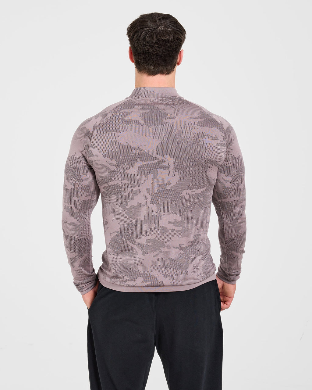 Camo Seamless 1/4 Zip Pullover - Woodland Taupe