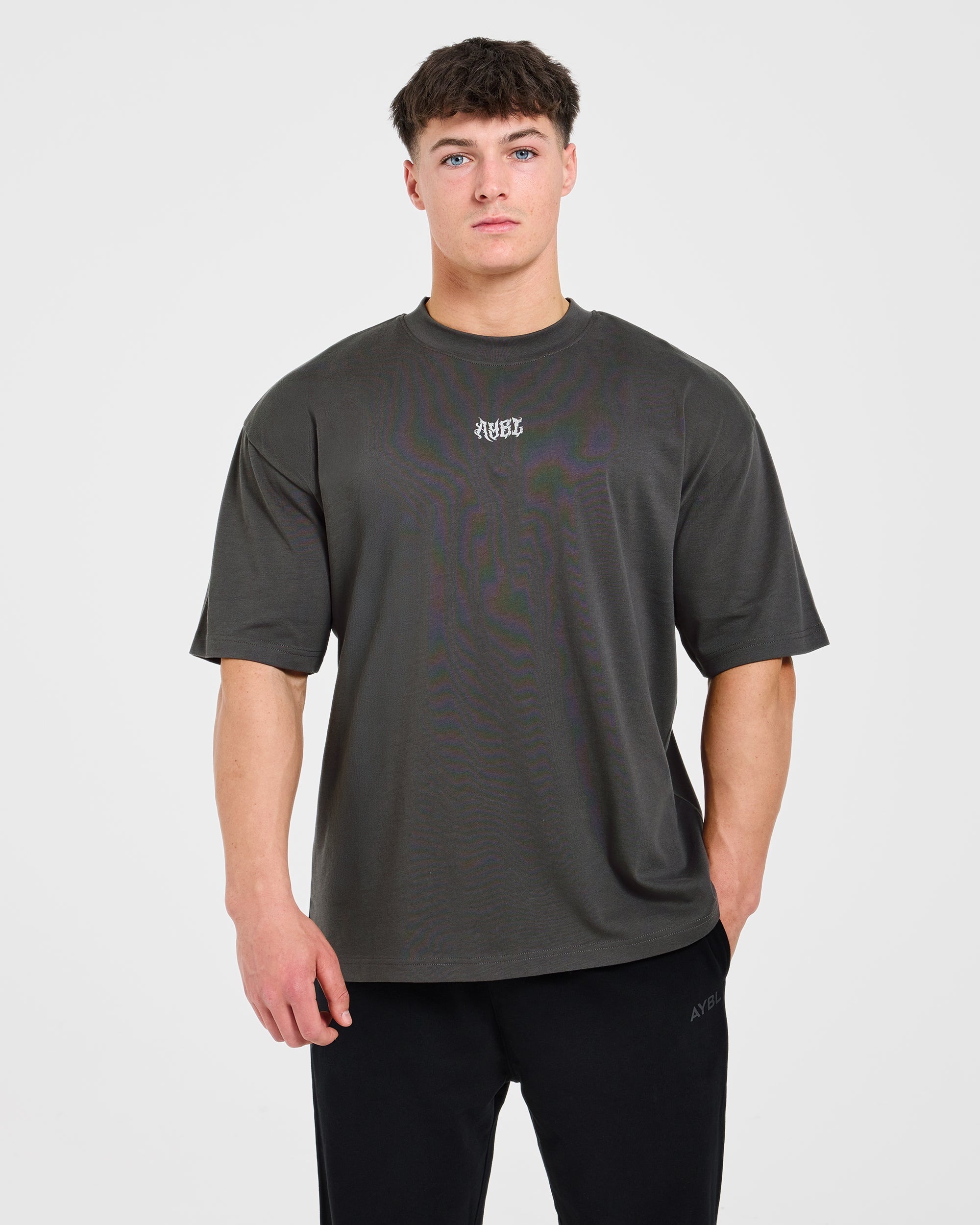 Lift Forge Oversized T Shirt - Charcoal/Rouge