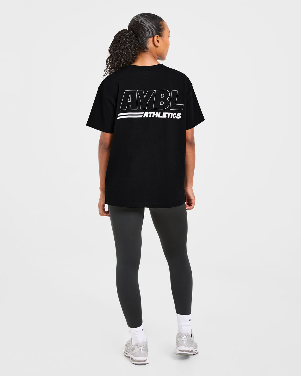 Athletics Track Oversized T Shirt - Noir/Blanc