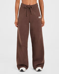 Varsity Oversized Knitted Joggers - Marron