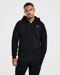 Essential Lightweight Zip Up Hoodie - Noir