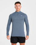 Essential Seamless 1/4 Zip Pullover  - Slate Bleu