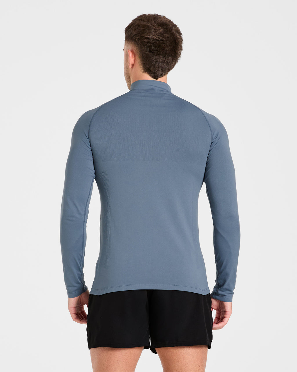 Essential Seamless 1/4 Zip Pullover  - Slate Bleu