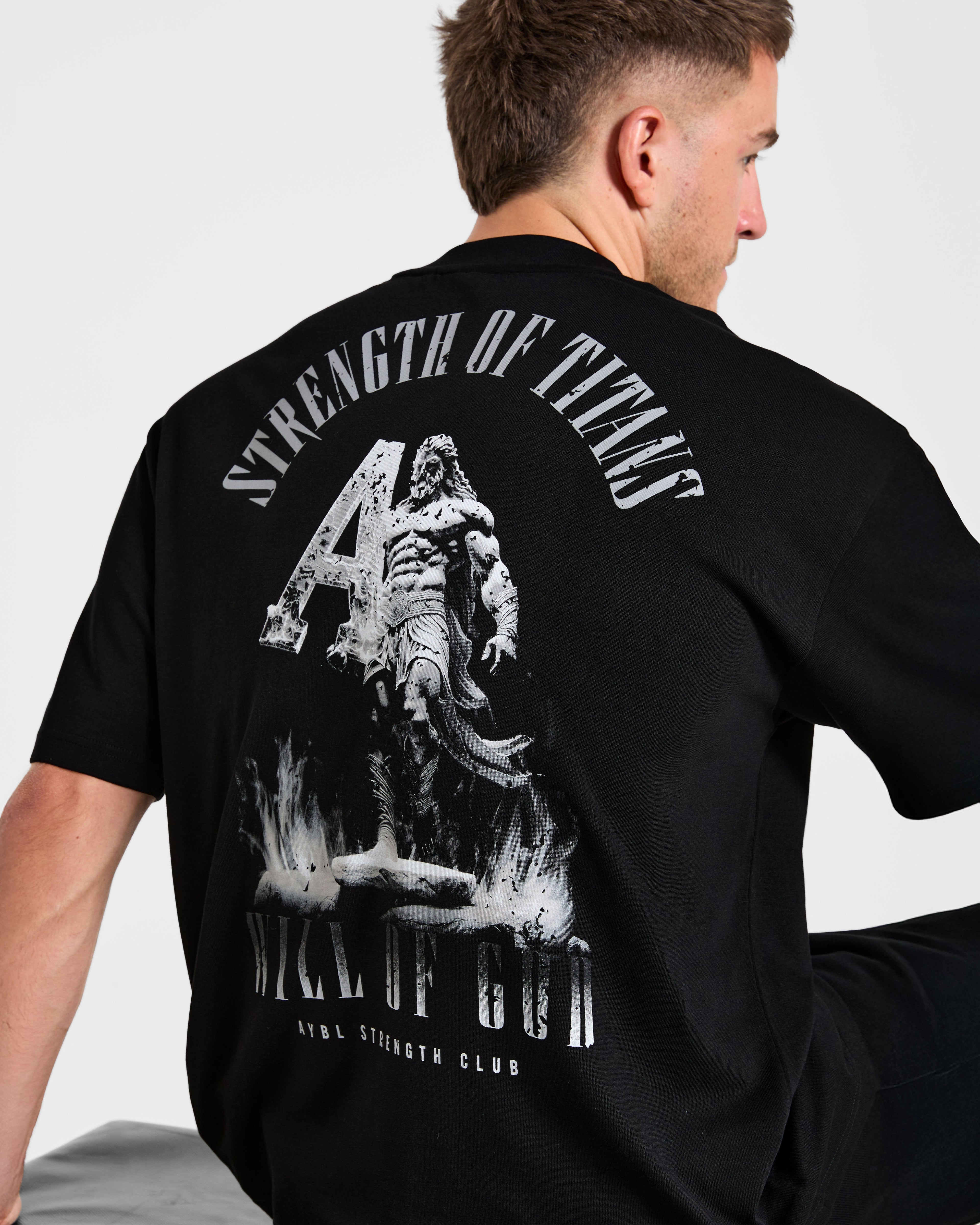 Strength Of Titans Oversized T Shirt - Noir
