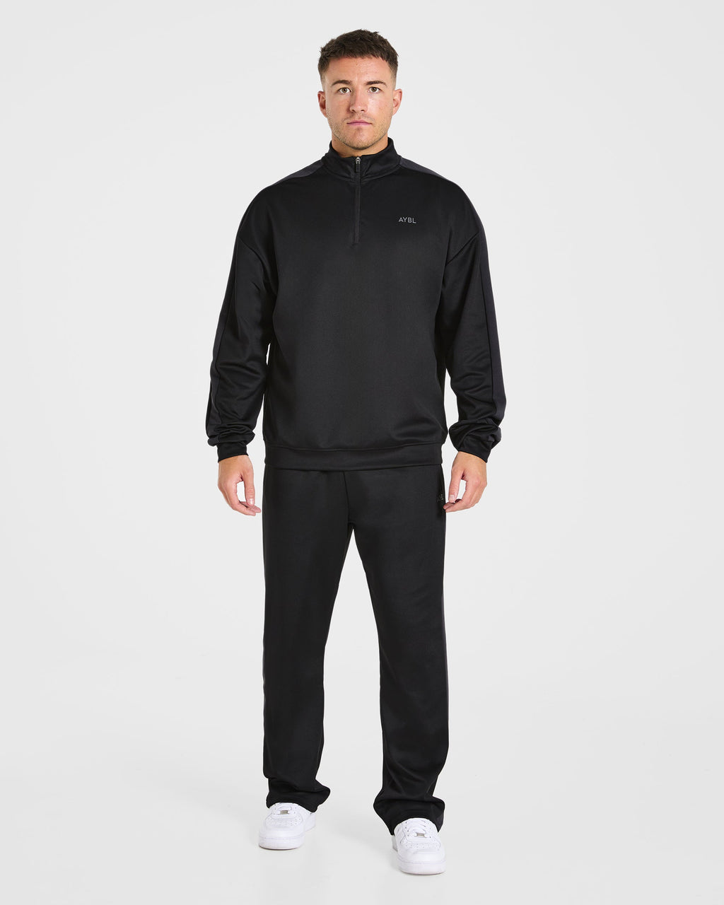 Classic Track Straight Leg Joggers - Noir/Charcoal