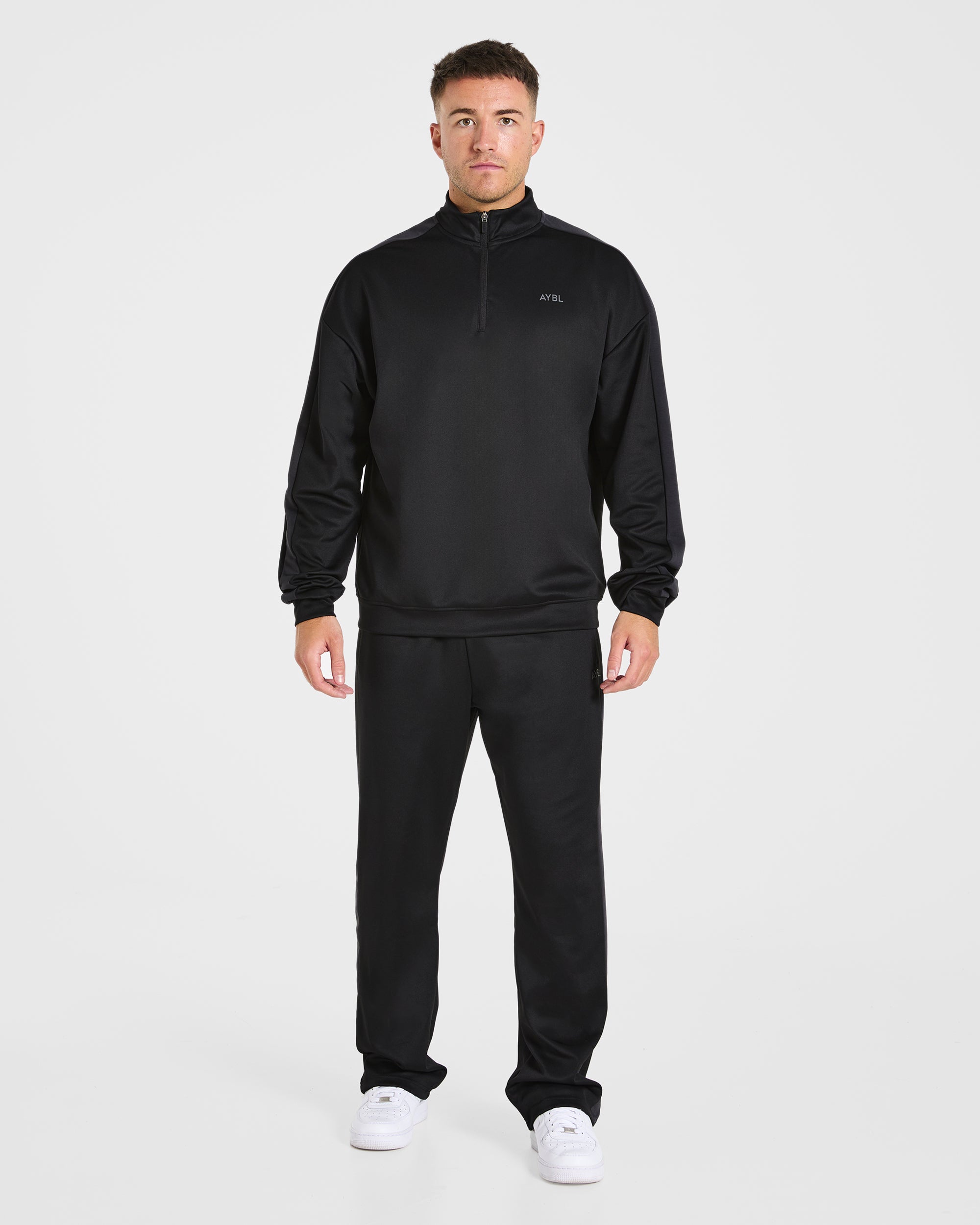 Classic Track Straight Leg Joggers - Noir/Charcoal