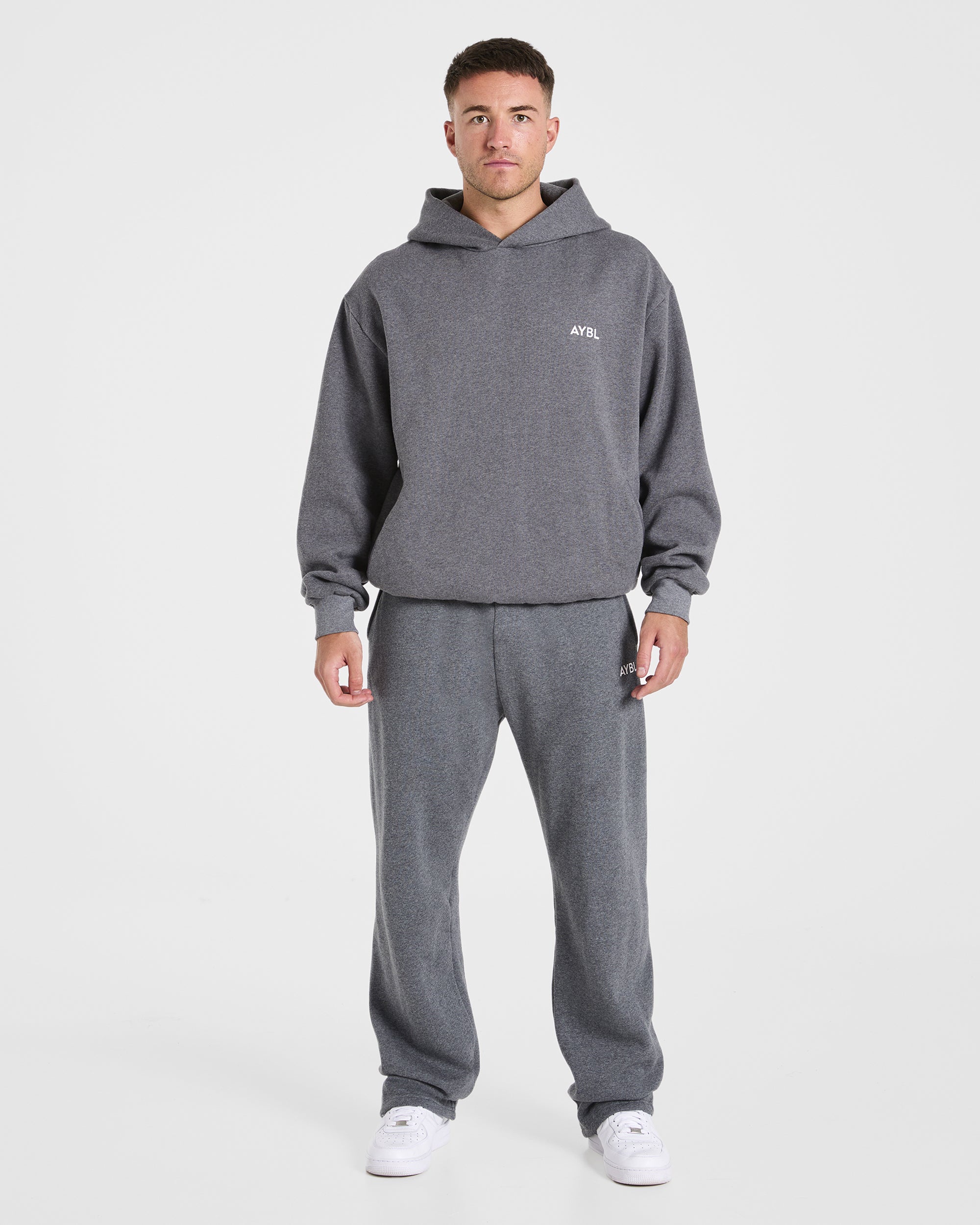 Essential Oversized Hoodie - Charcoal Marl