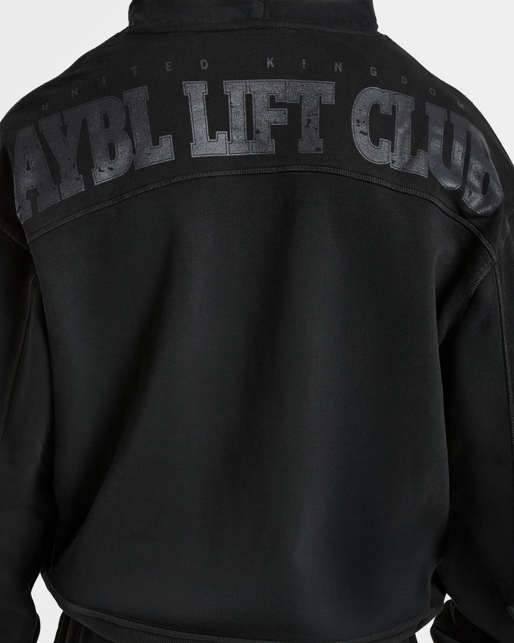 Lift Club Distressed Hoodie - Noir/Charcoal