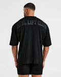 Lift Club Distressed Oversized T Shirt - Noir/Charcoal