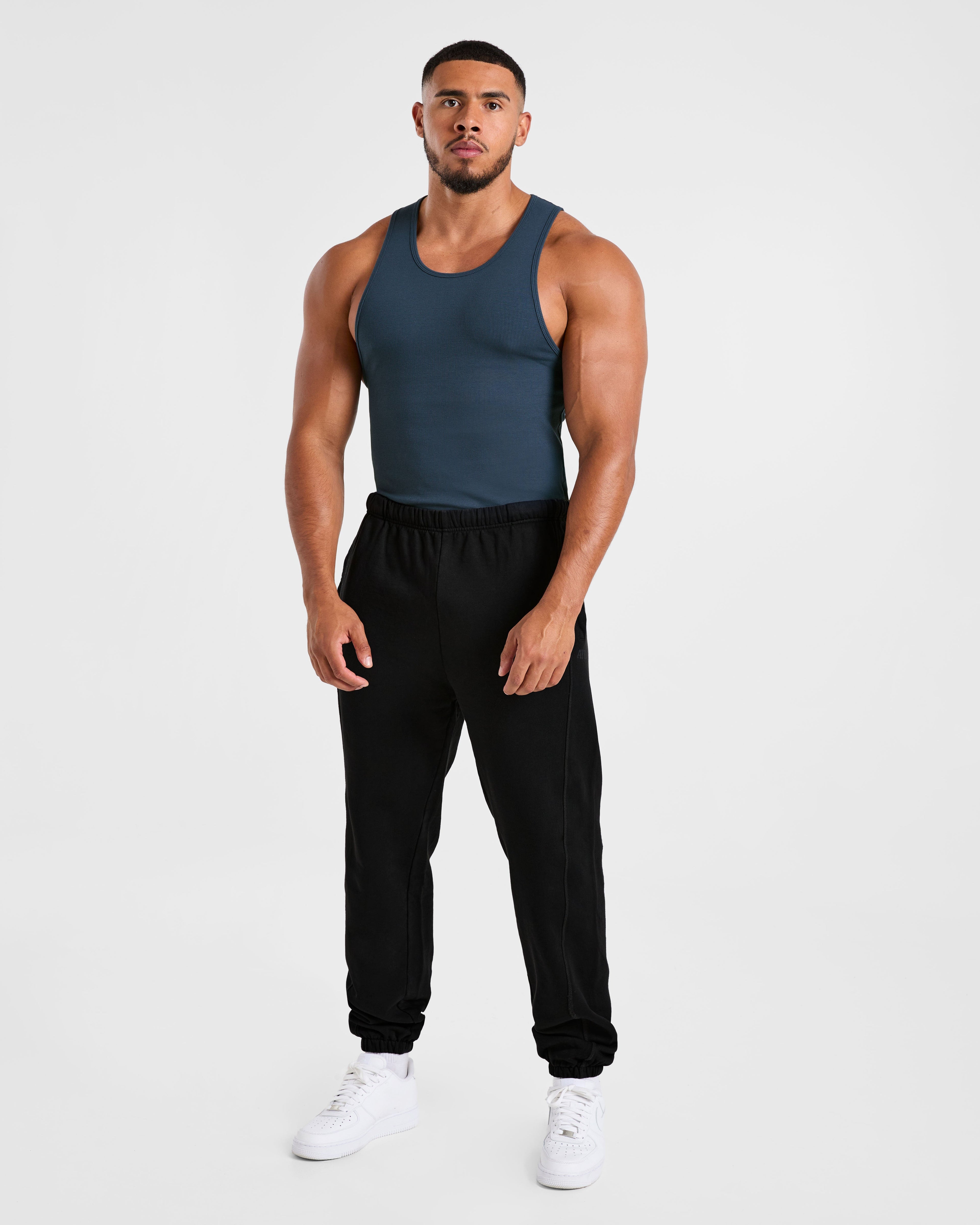 Muscle Ribbed Tank - Washed Navy
