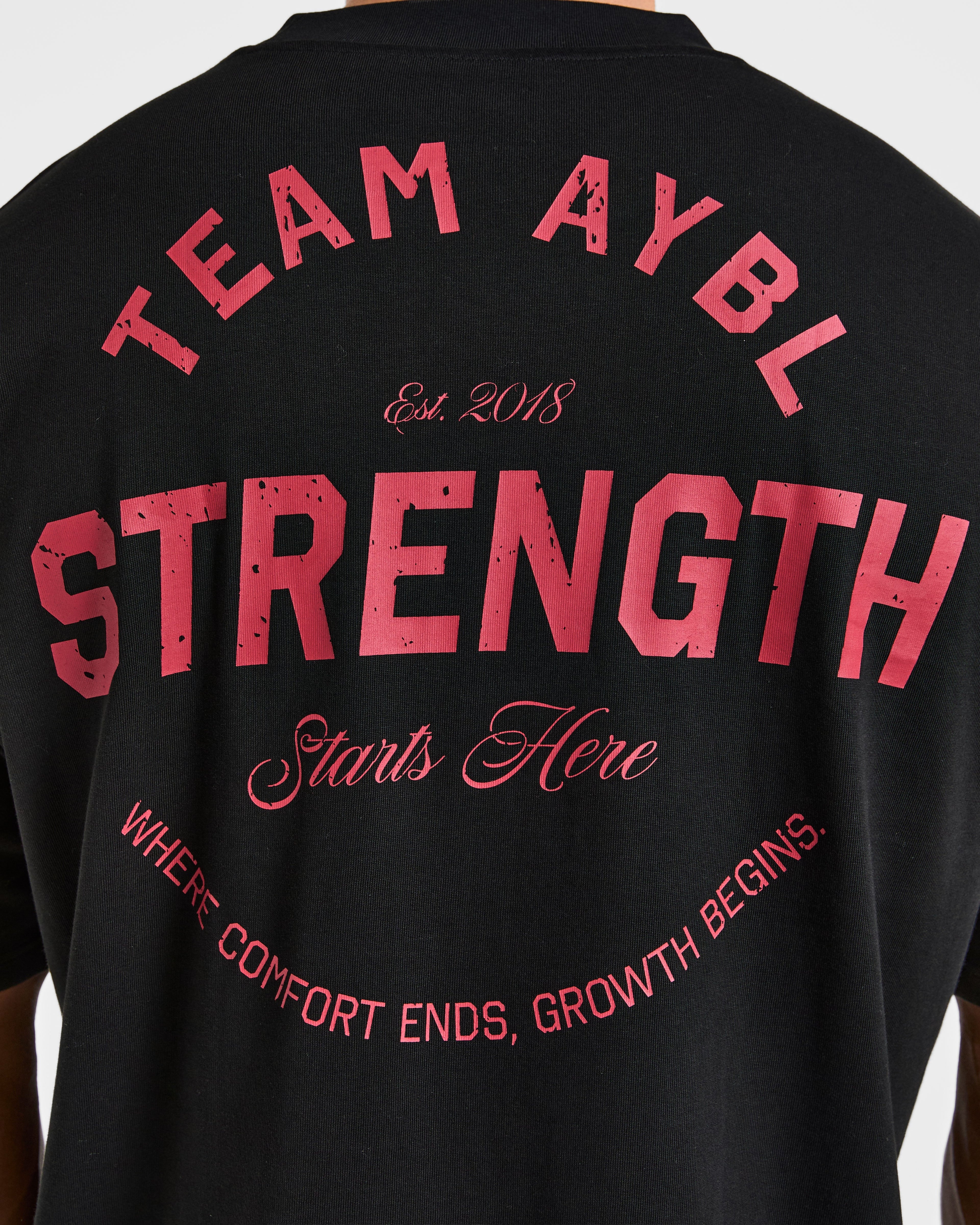 Cam Kissel x Strength Starts Here Oversized T Shirt  - Noir/Rouge