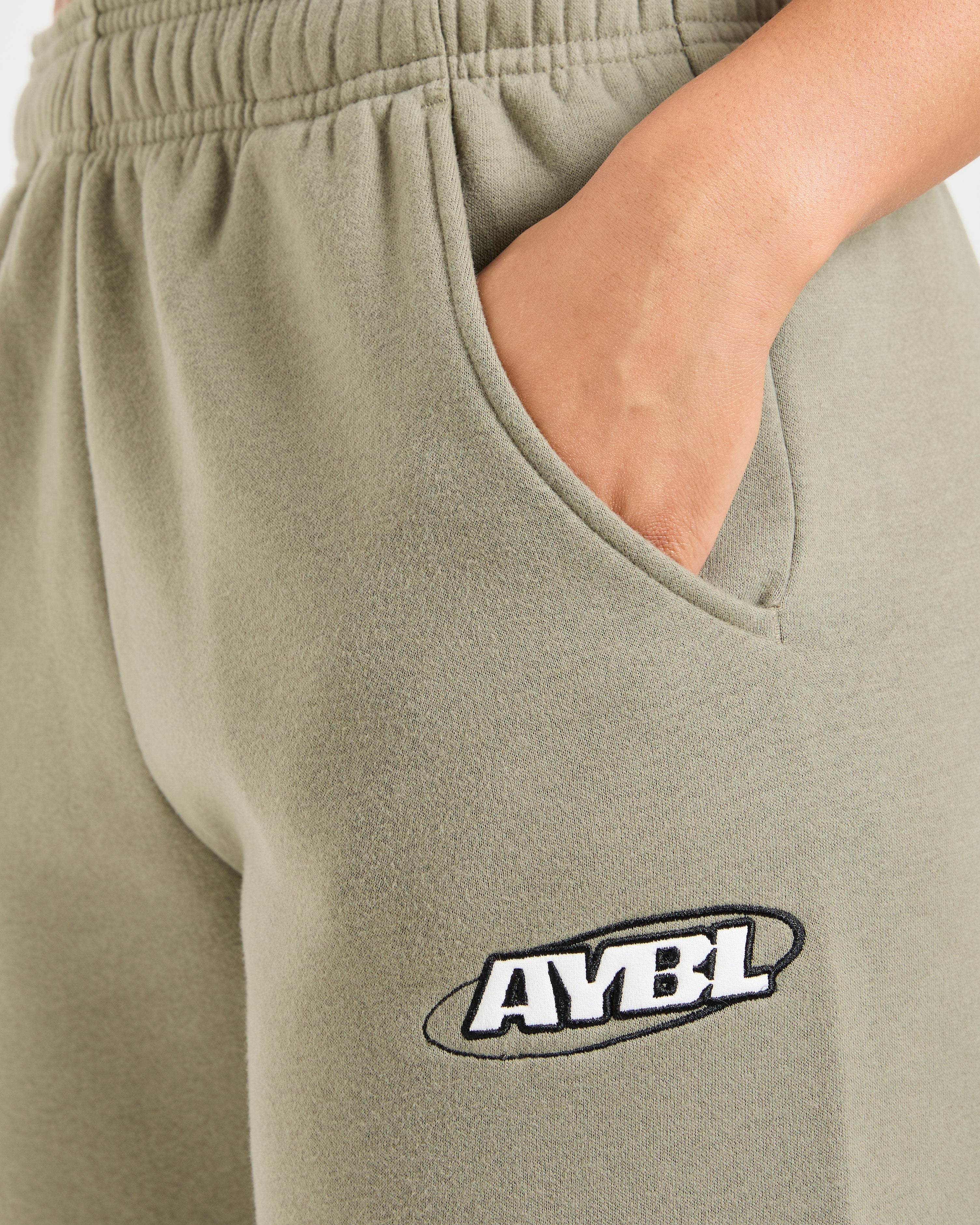 Sports Essentials Oversized Straight Leg Joggers - Muted Olive