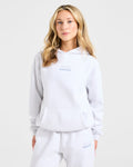Athletics Track Oversized Hoodie - Heather Gris/Slate Bleu