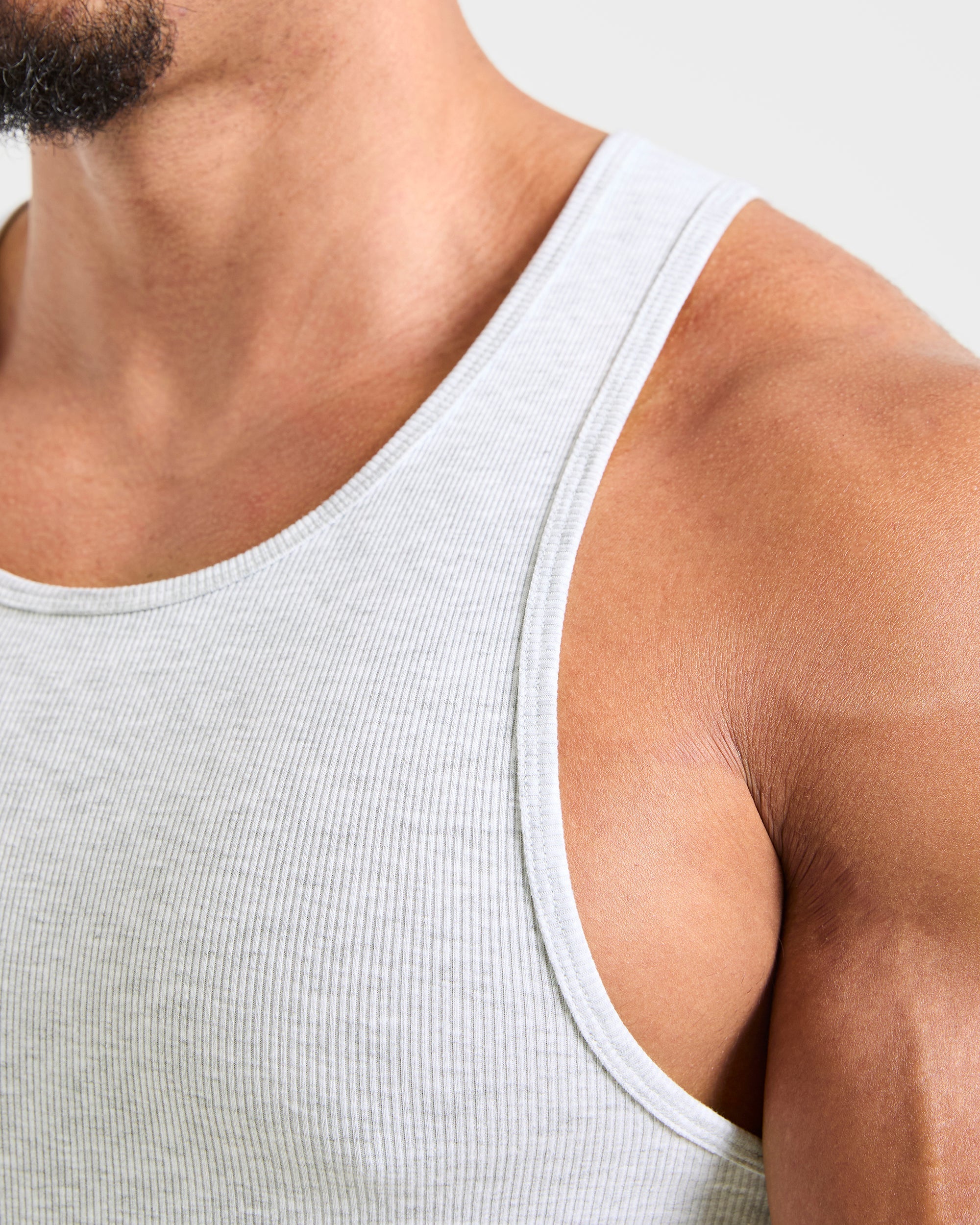 Muscle Ribbed Tank - Light Gris Marl