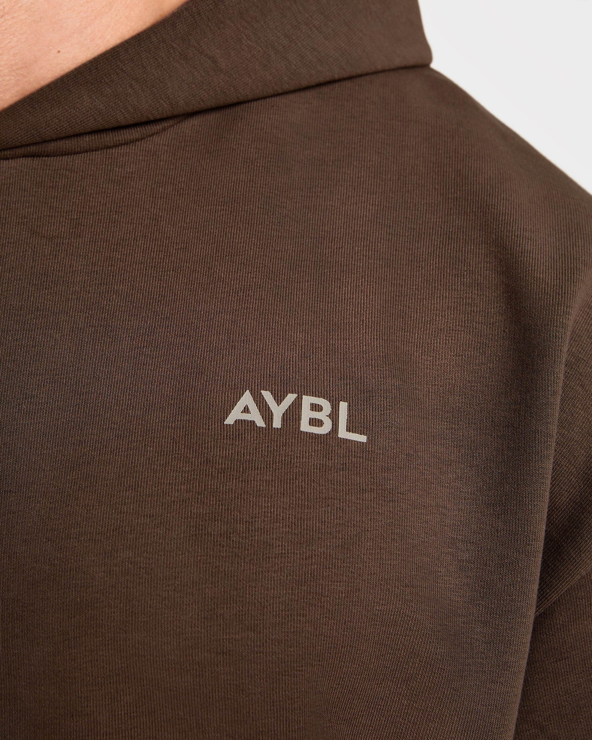 Essential Oversized Graphic Hoodie - Marron