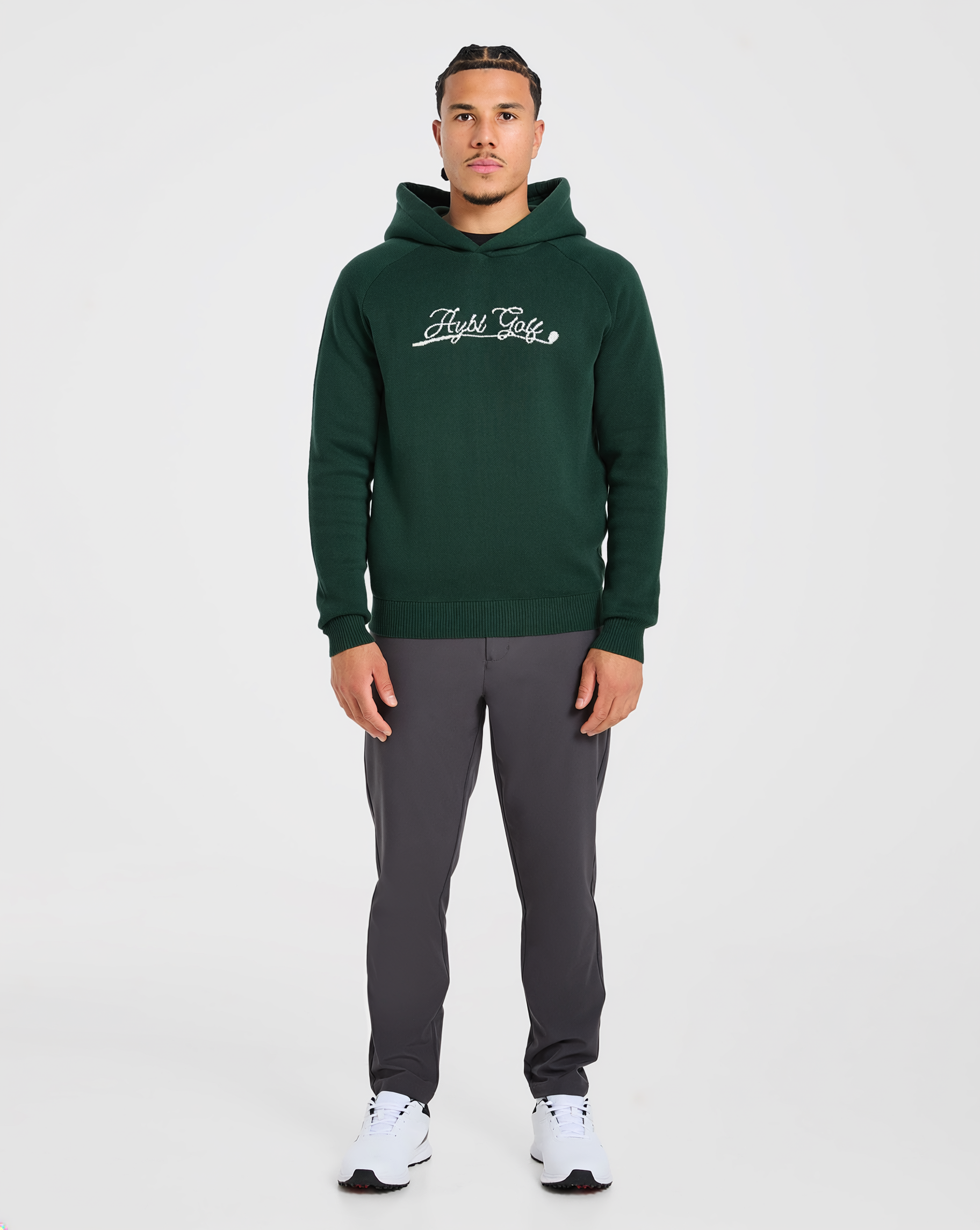 Golf Club Knitted Hoodie - Pine Vert