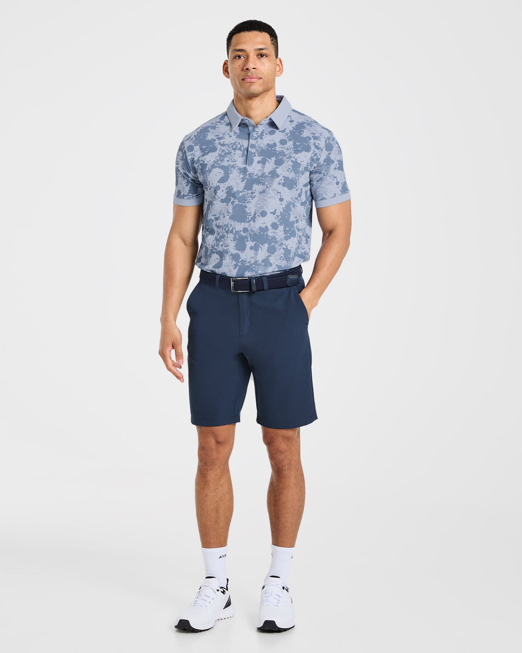 Precision Splatter Polo - Muted Slate