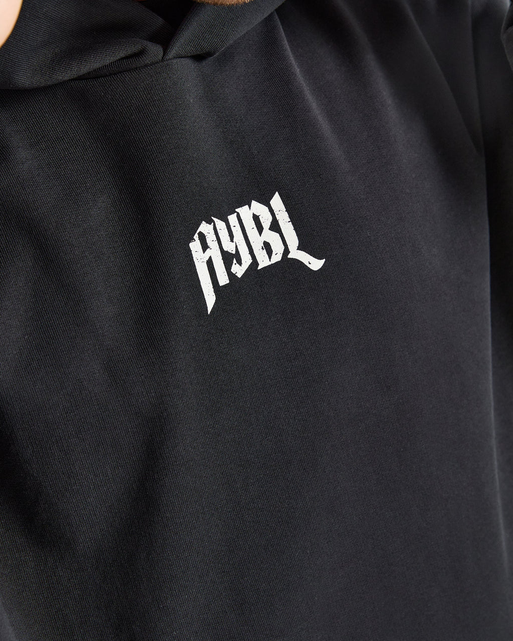 Heavy Lifting Gothic Oversized Hoodie - Noir/Off Blanc