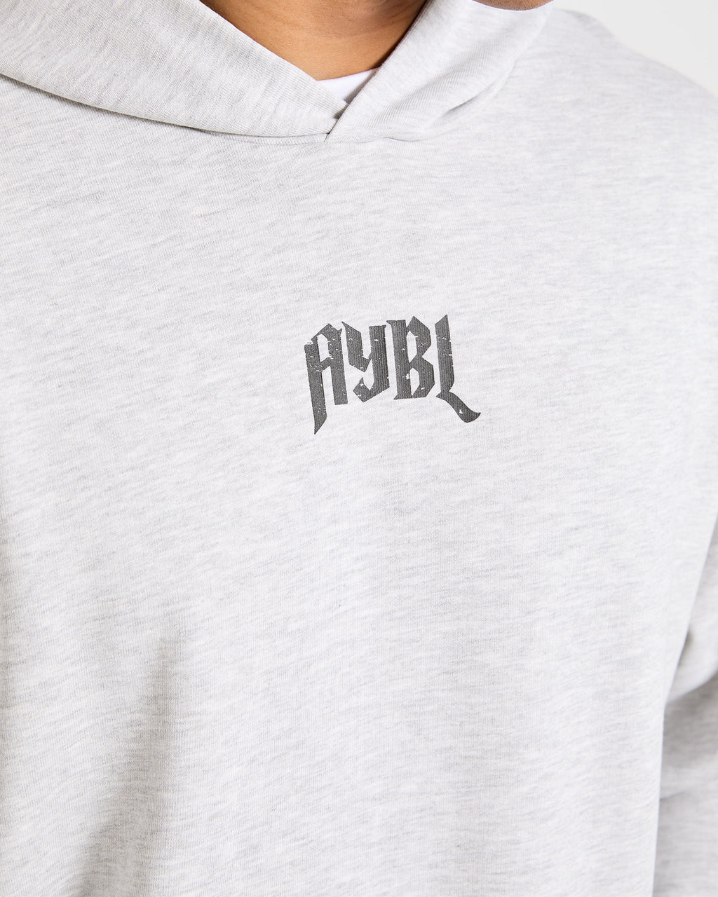 Heavy Lifting Gothic Oversized Hoodie - Gris Marl